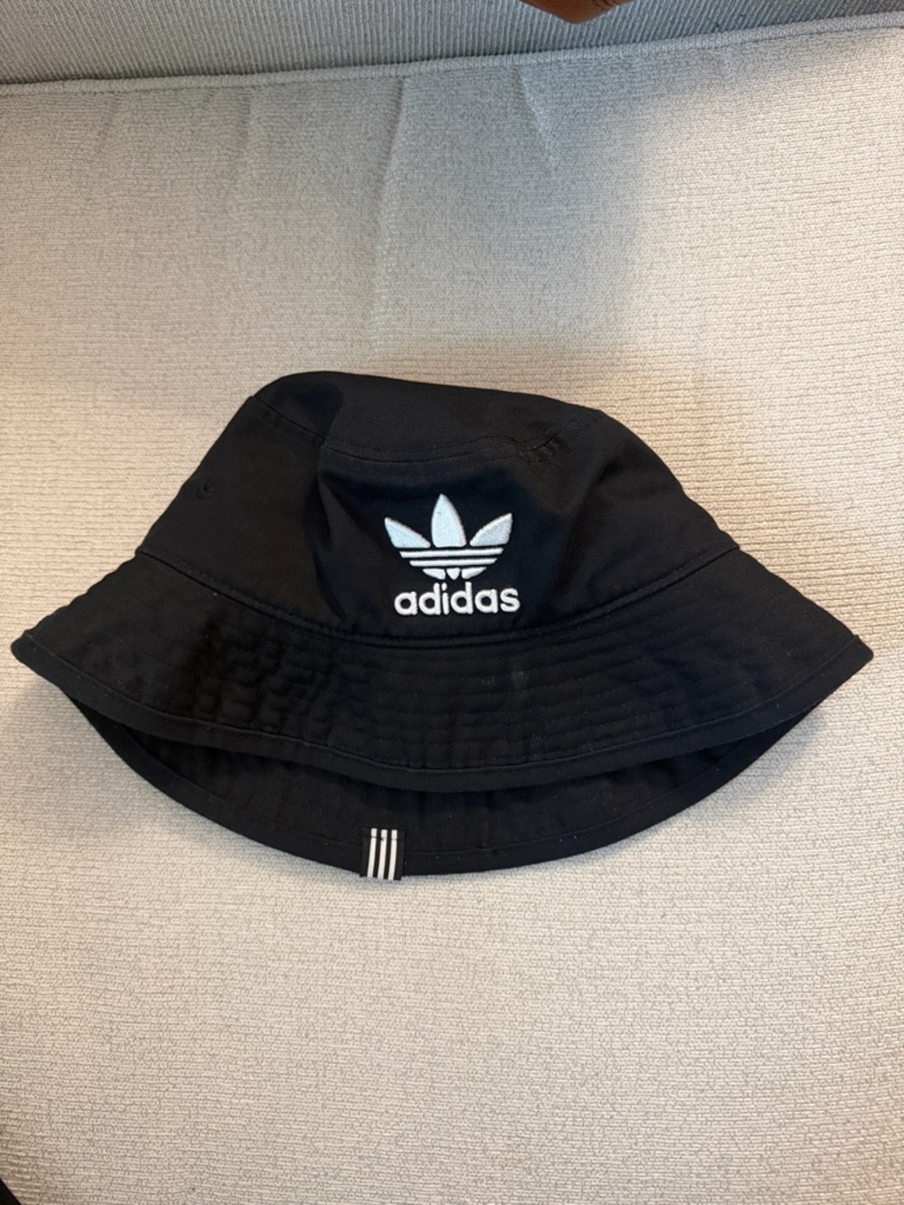 adidas Black Bucket Hat with White Trefoil